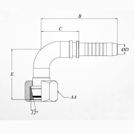 DN4 SOMUNLU 90º HORTUM RAKORLARI