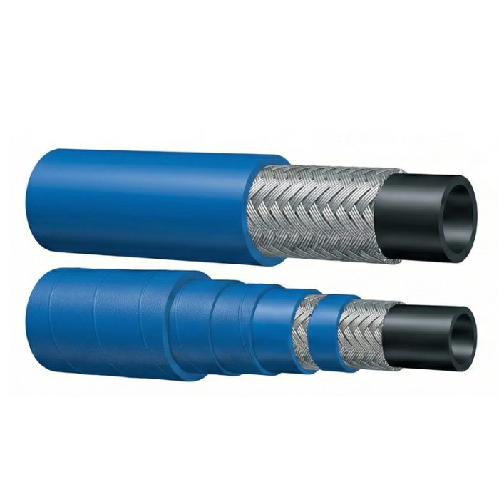 Yuksek-sicaklik-1SN.jpg 1SN YÜKSEK SICAKLIĞA DAYANIKLI MAVİ HİDROLİK HORTUM - Görsel 1